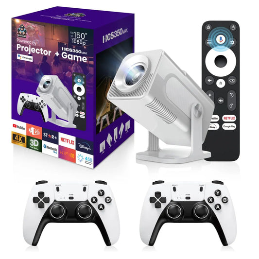 HCS350 Max Latest 2 in 1 With Game Projector 3D Gaming 4k Android 11 150 Lumen Wireless Smart Projector With Wireless Gamepad