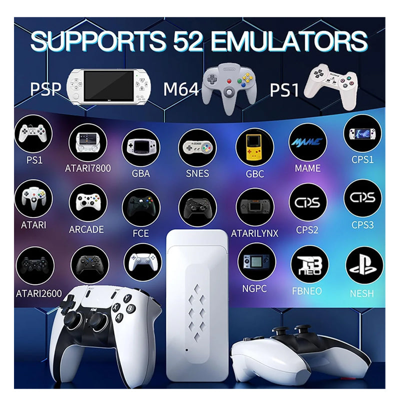 M22 Game Stick,64 GB 30,000 Plus games and 52 Plus Emulator games, Video Game Console Retro Classic Games 2.4G Double Wireless Controller for PSP/PS1/Neogo/GBA/SNES
