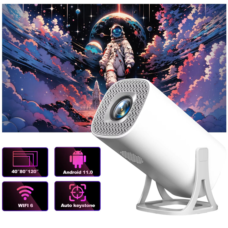 S40 Smart Android 11 Mini Projector WIFI6 Support 4K 1080P BT5.0 Projector 1280*720P Home Cinema Portable Projector