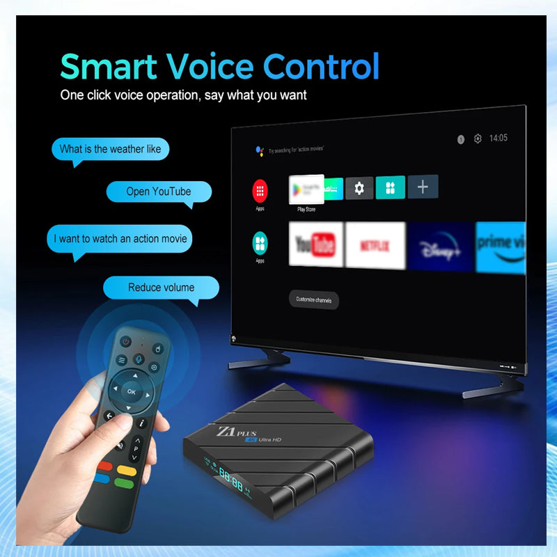 Z1 Plus 4K Android 12.0 TV Box 5G for Smart TV Ultra HD Quad Core TV Box 2.4G 5G Wifi 4GB+64GB Smart Tv Box