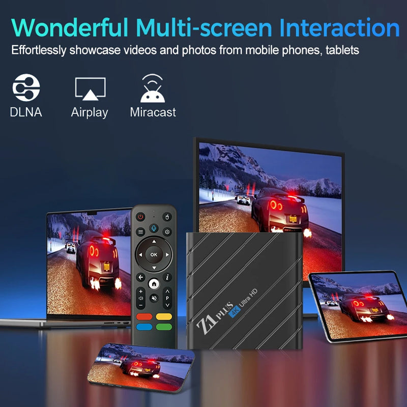 Z1 Plus 4K Android 12.0 TV Box 5G for Smart TV Ultra HD Quad Core TV Box 2.4G 5G Wifi 4GB+64GB Smart Tv Box